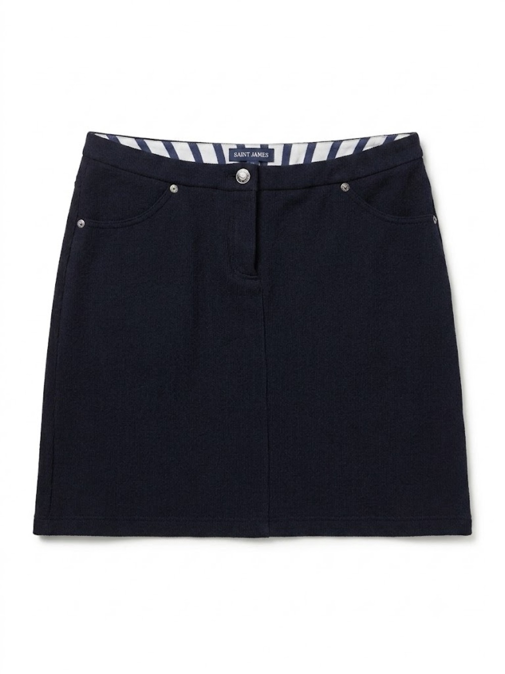 Saint James Navy Wool Cotton Skirt size 6 made in France